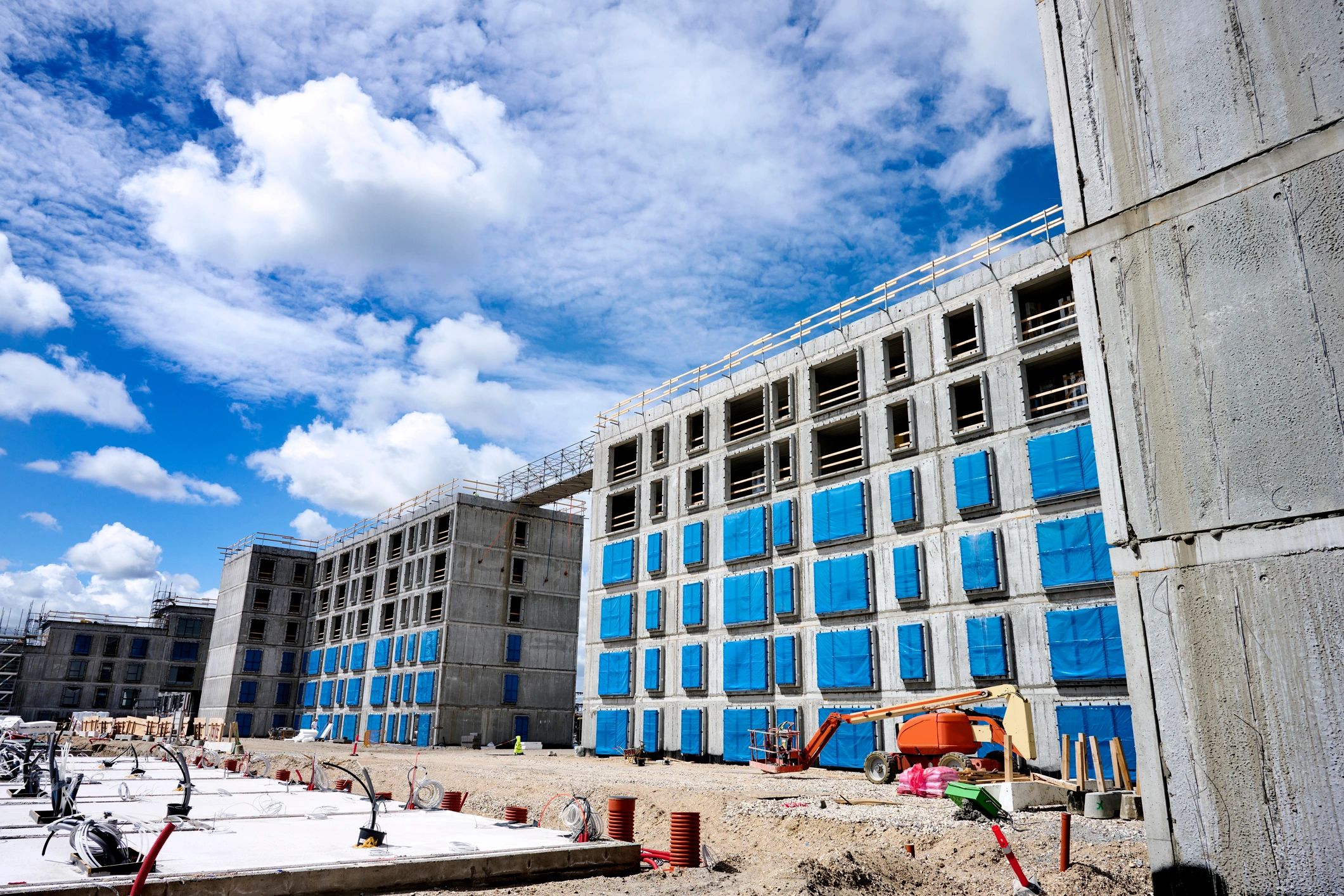 modern concrete construction site