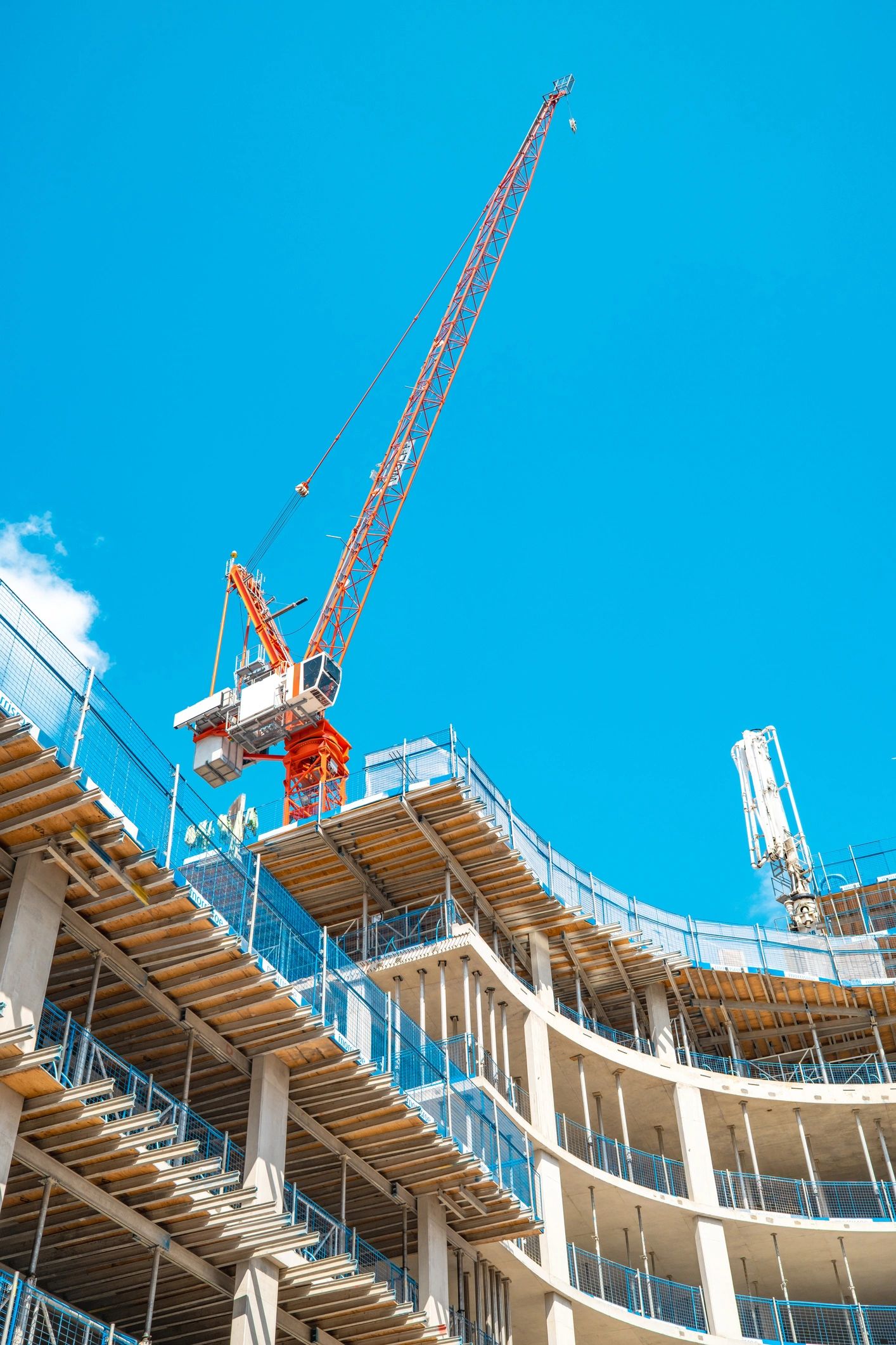 modern construction project site concrete