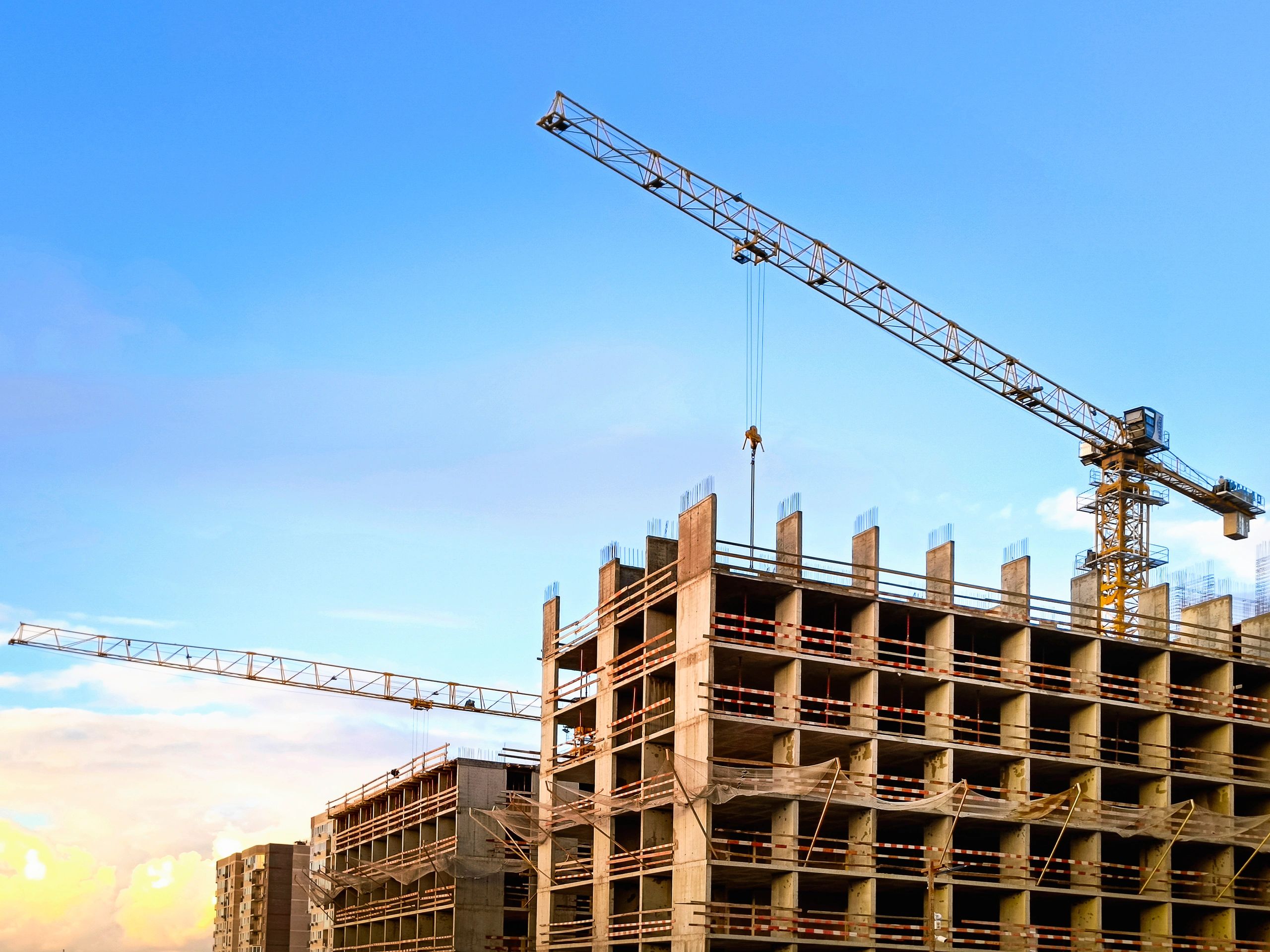 modern construction project site concrete